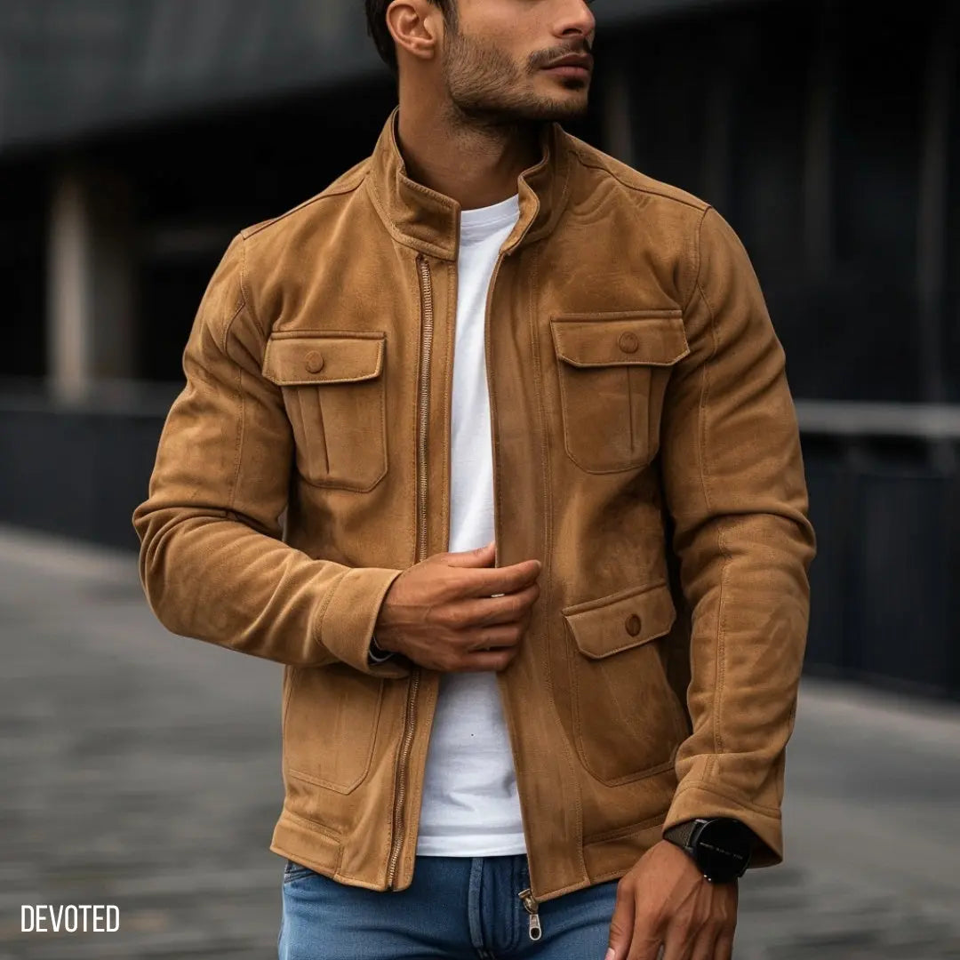 Blackburn Jacket Tan - Nappa Suede