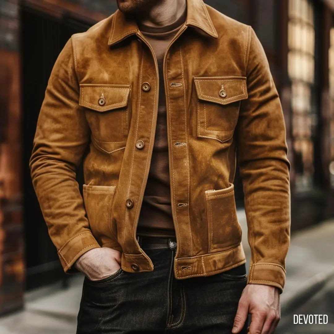 Venom Jacket Tan - Nappa Suede