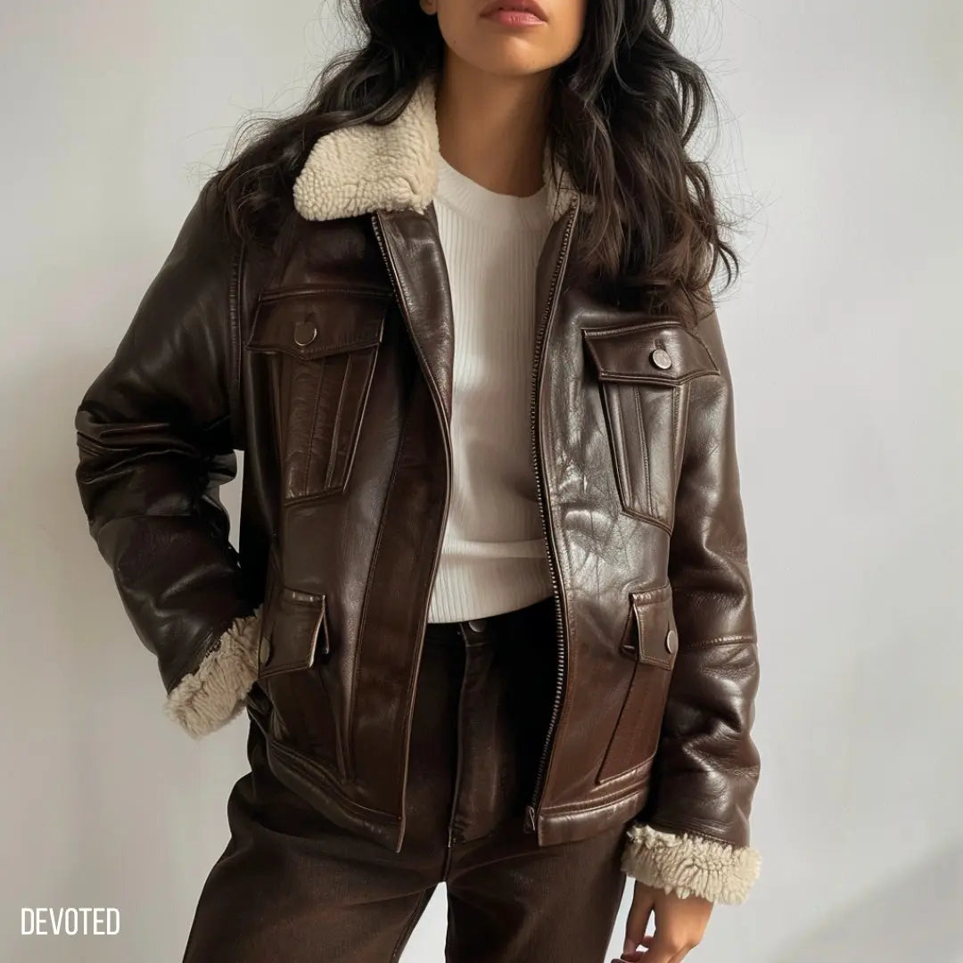 Emma Jacket Chocolate - Nappa Leather