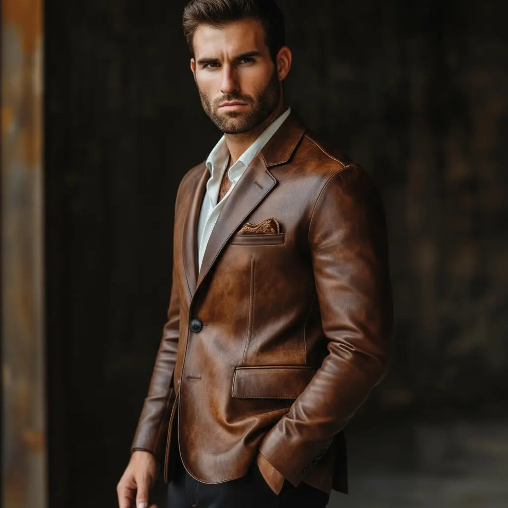 Valkyrie Blazer Dark Brown - Nappa Leather
