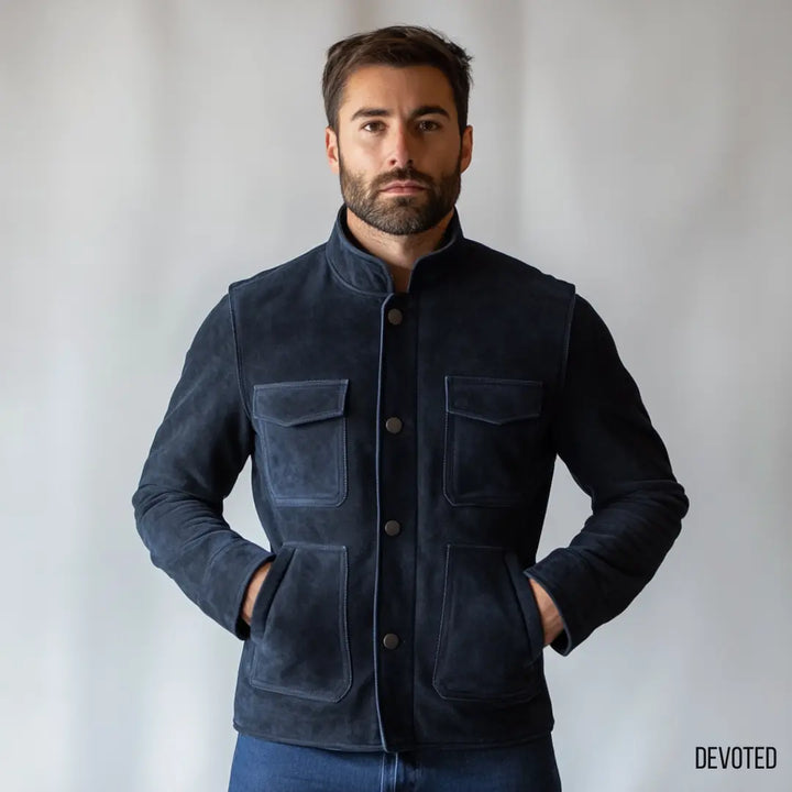 Tornado Jacket Blue - Nappa Suede