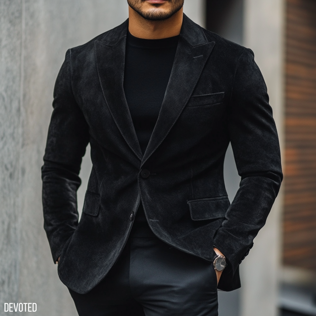 Arcturus Blazer Black - Nappa Suede