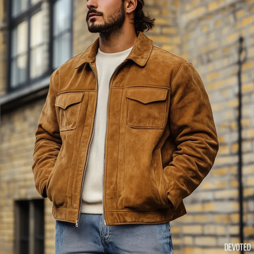 Dragonfly Jacket Tan - Nappa Suede