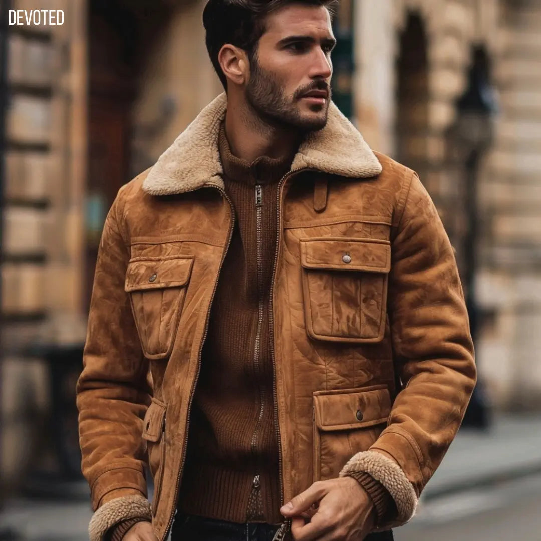 Grizzly Jacket Tan - Nappa Suede