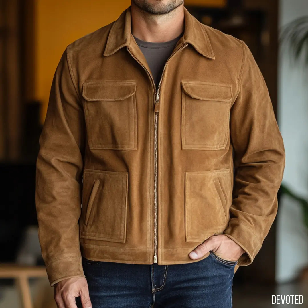 Gunbus Jacket Tan - Nappa Suede