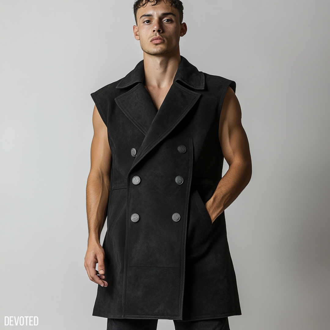 Seawolf Coat Black - Nappa Suede