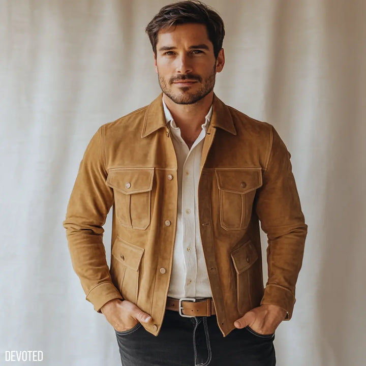 Skyknight Jacket Tan - Nappa Suede