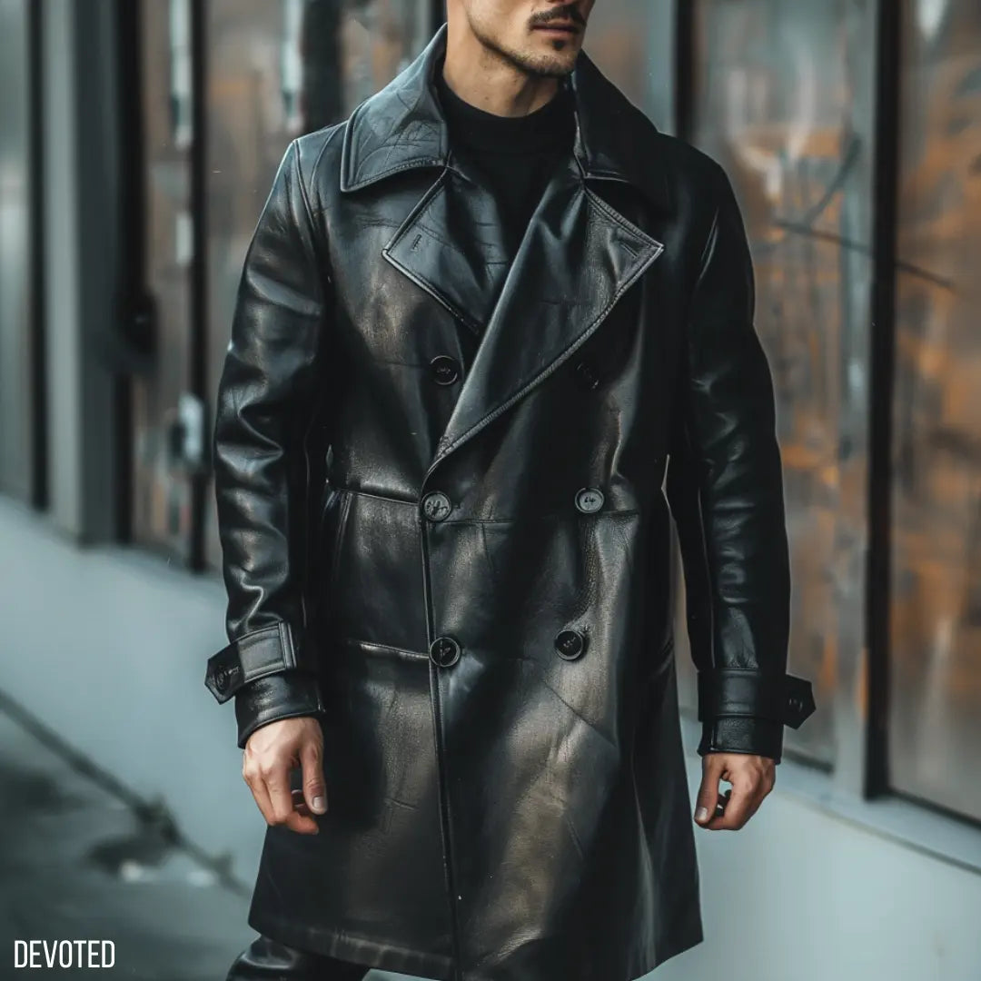 Hagrid Long Coat Black - Nappa Leather