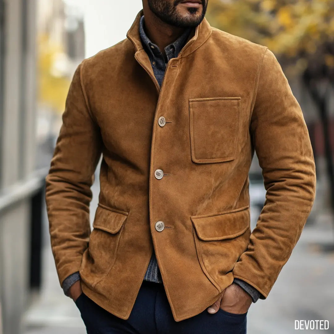 Perth Jacket Tan - Nappa Suede