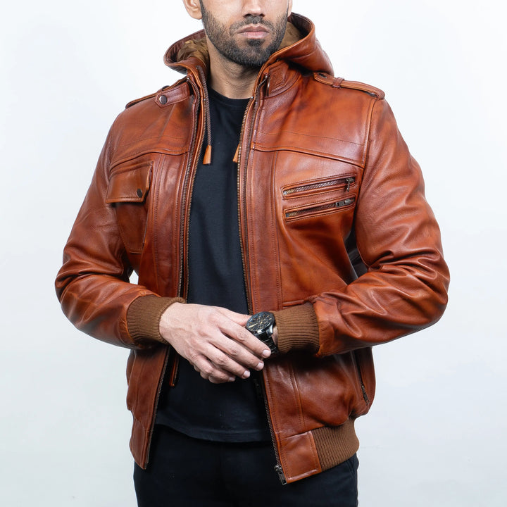 Bomber Jacket Brown - Nappa Leather