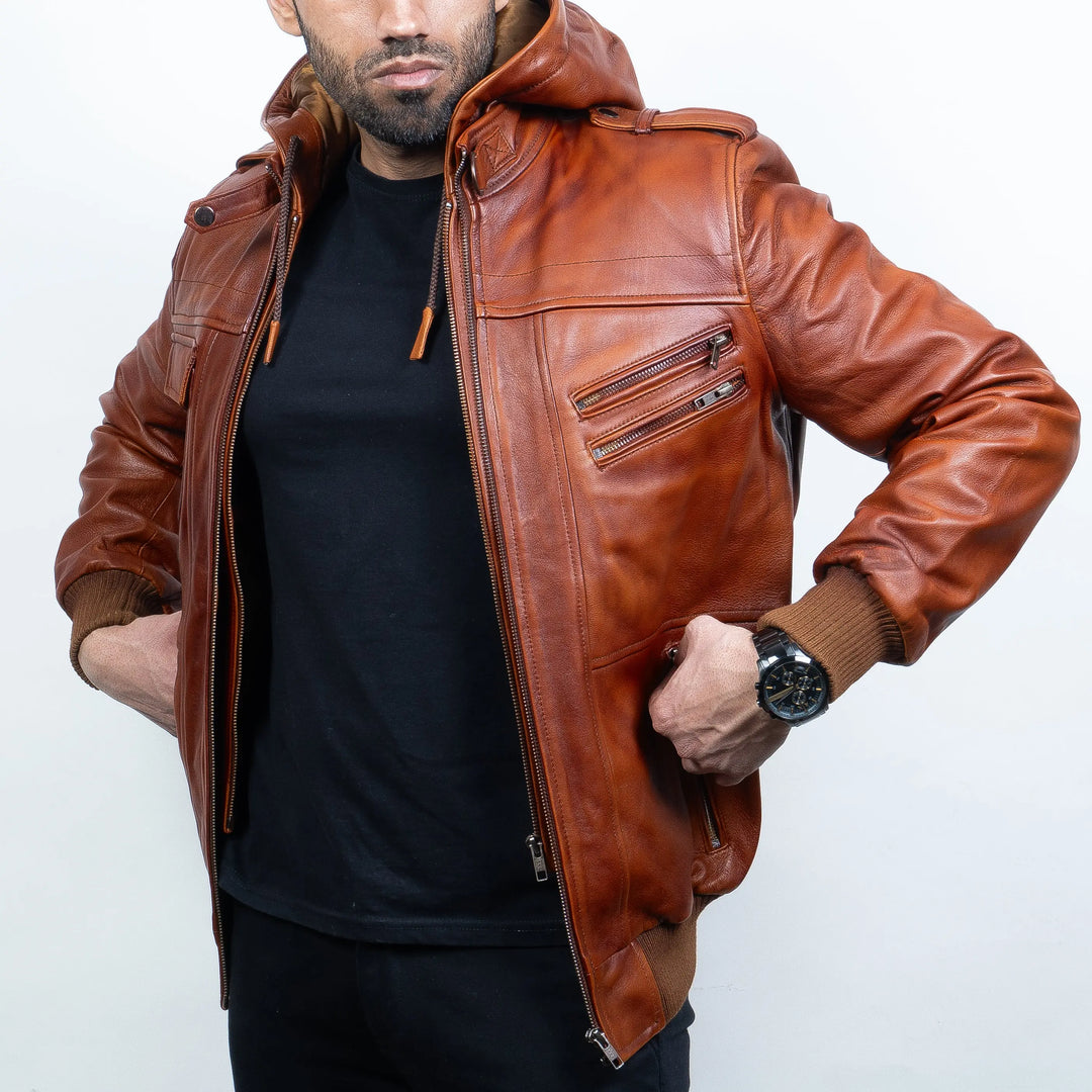 Bomber Jacket Brown - Nappa Leather