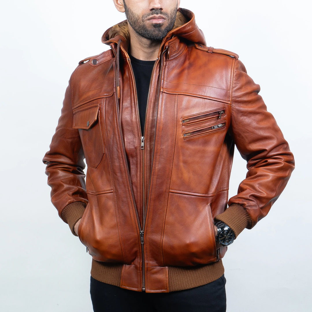Bomber Jacket Brown - Nappa Leather