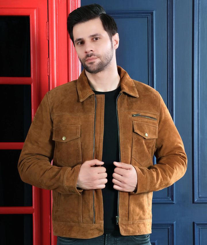 Atlas Jacket Tan - Nappa Suede