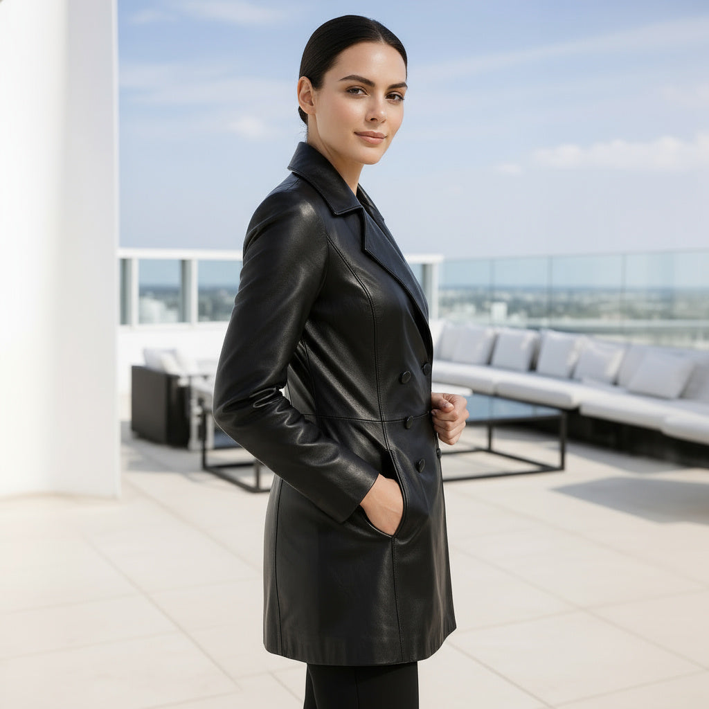 Alexandra Coat Nappa Leather