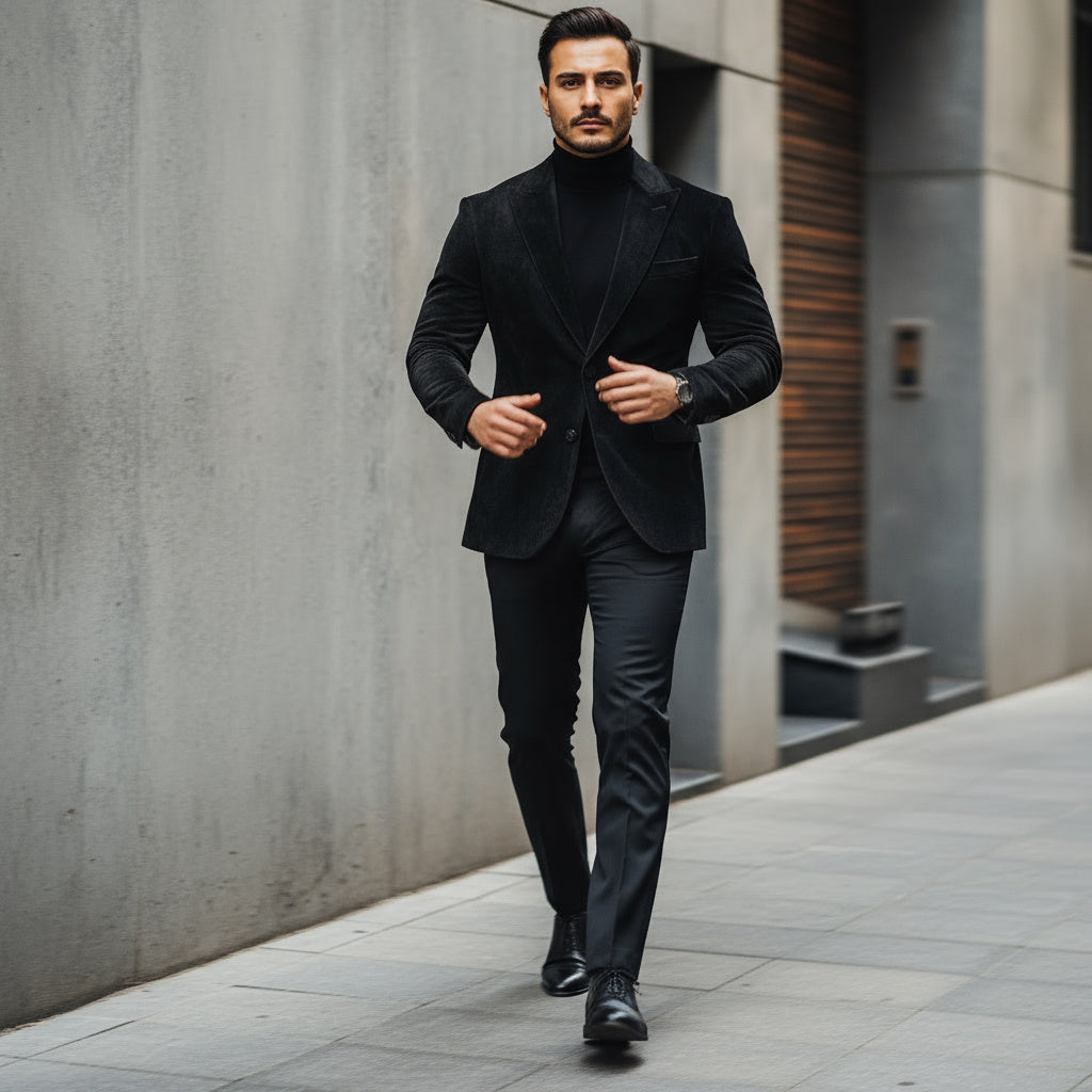 Arcturus Blazer Black - Nappa Suede