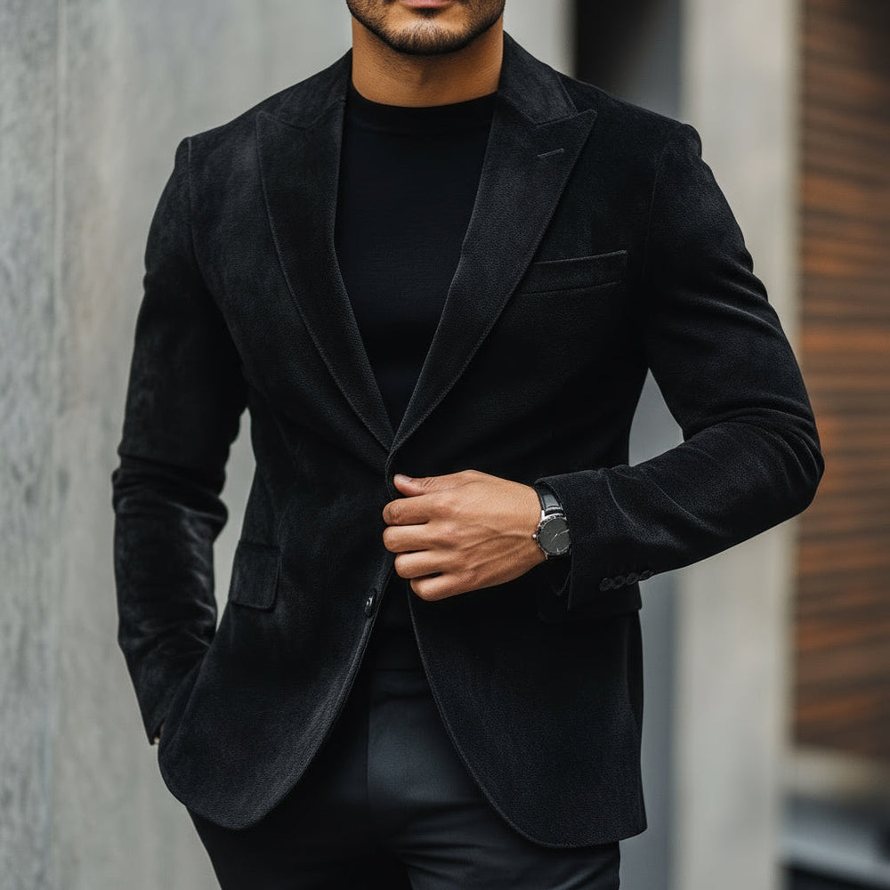 Arcturus Blazer Black - Nappa Suede