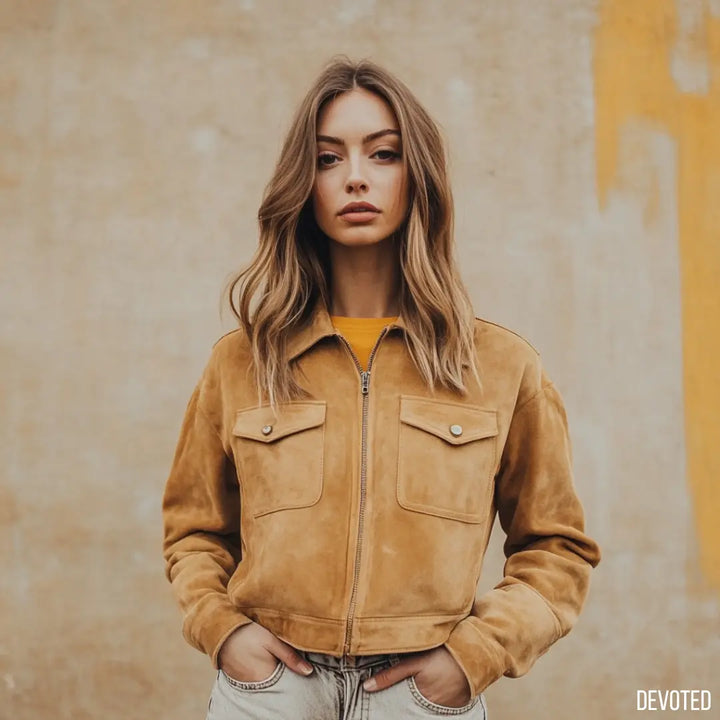 Bella Jacket Tan - Nappa Suede