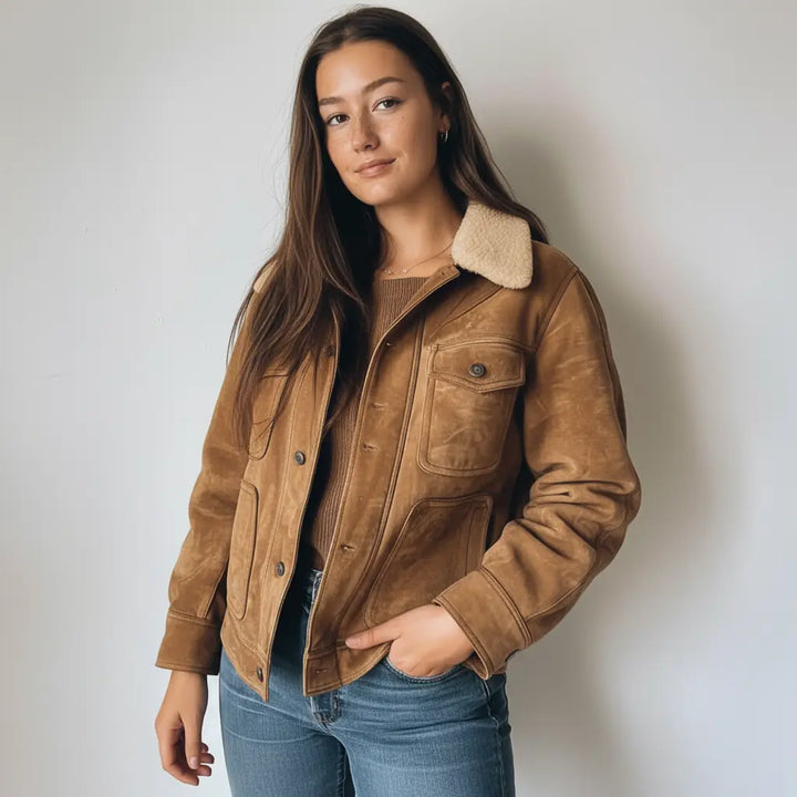Cherry Jacket Tan - Nappa Suede