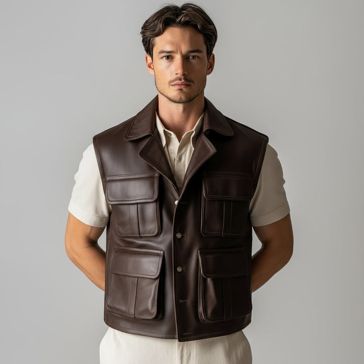 Curtis Jacket Chocolate - Nappa Leather