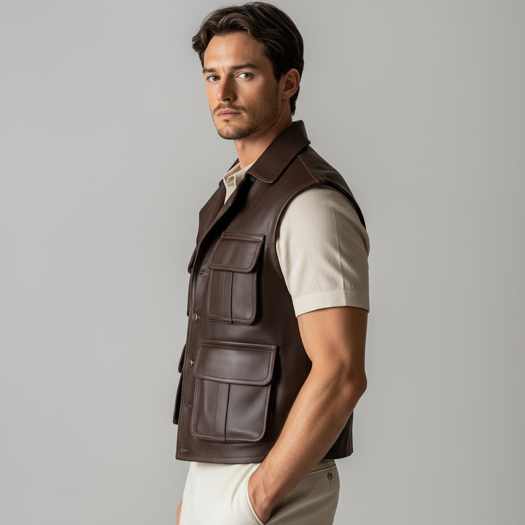 Curtis Jacket Chocolate - Nappa Leather