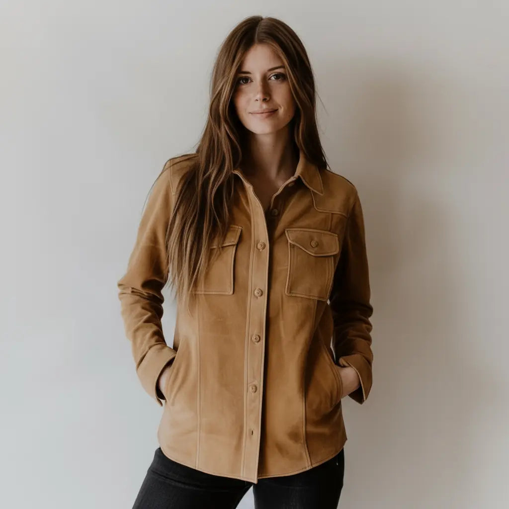 Daisy Jacket Tan - Nappa Suede
