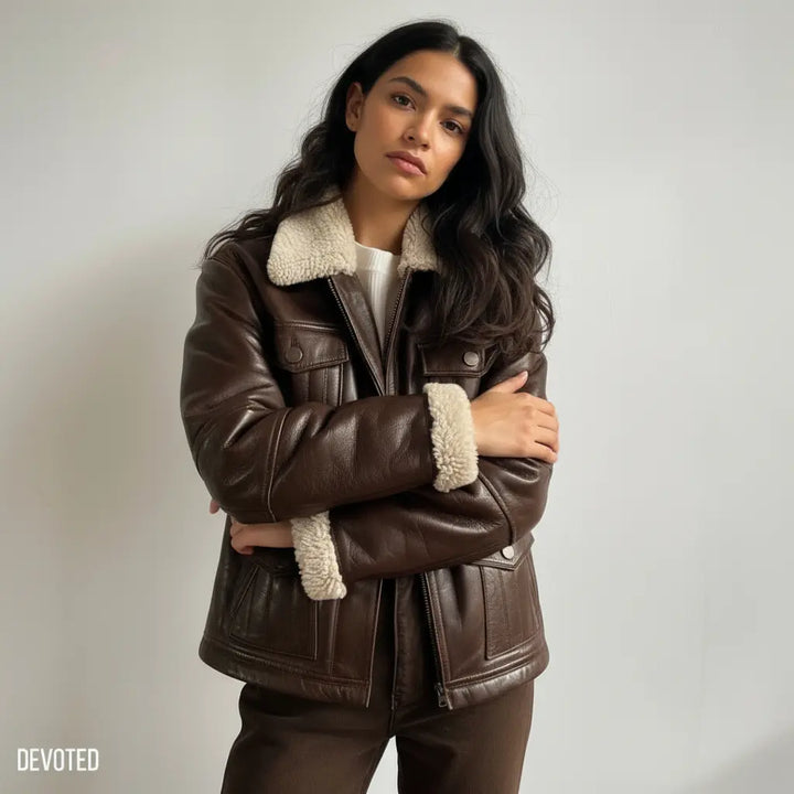 Emma Jacket Chocolate - Nappa Leather