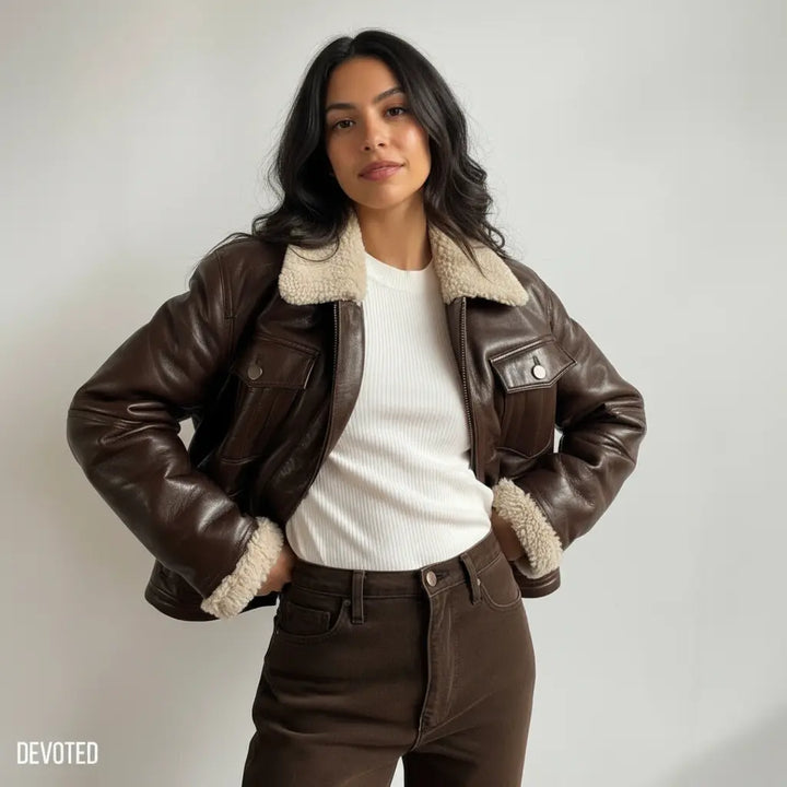Emma Jacket Chocolate - Nappa Leather