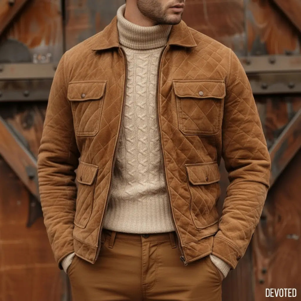 Hornbill Jacket Tan - Nappa Suede