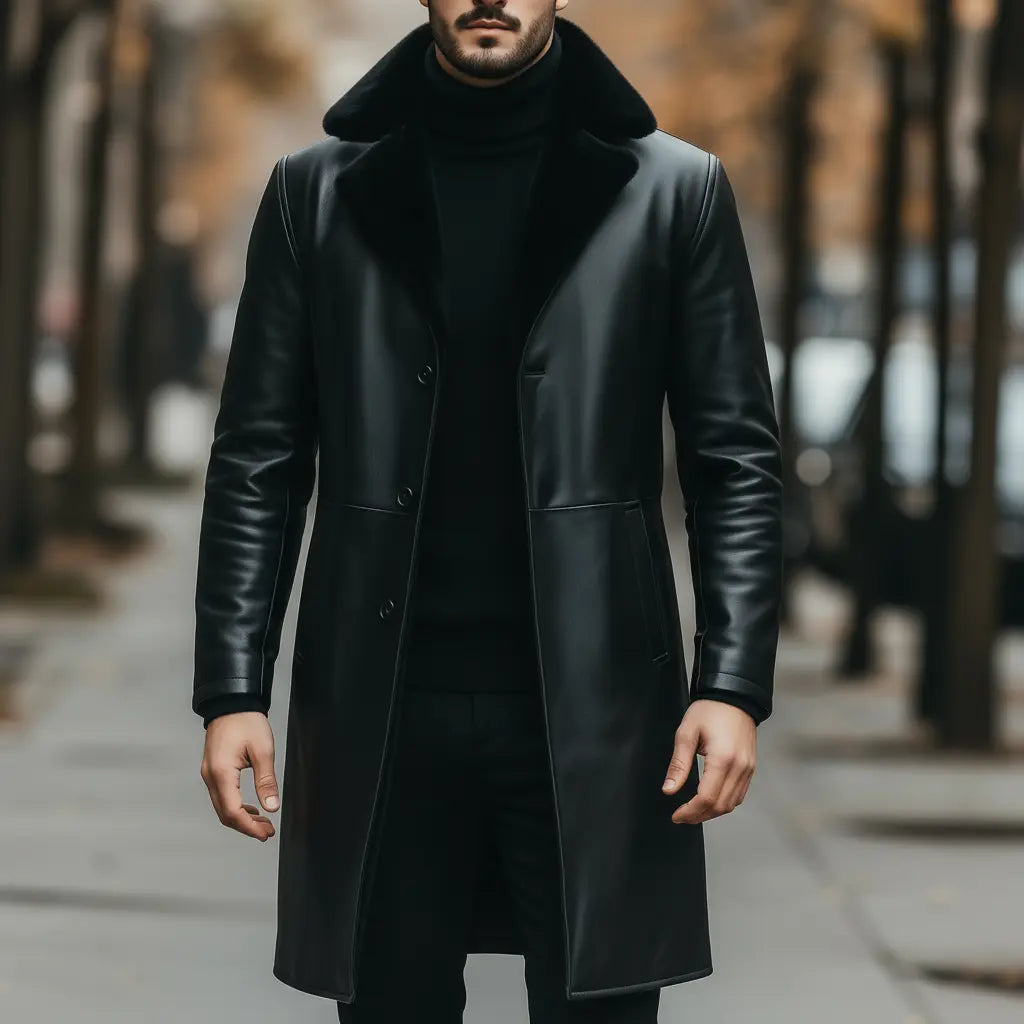 Kingfisher Long Coat Nappa Leather