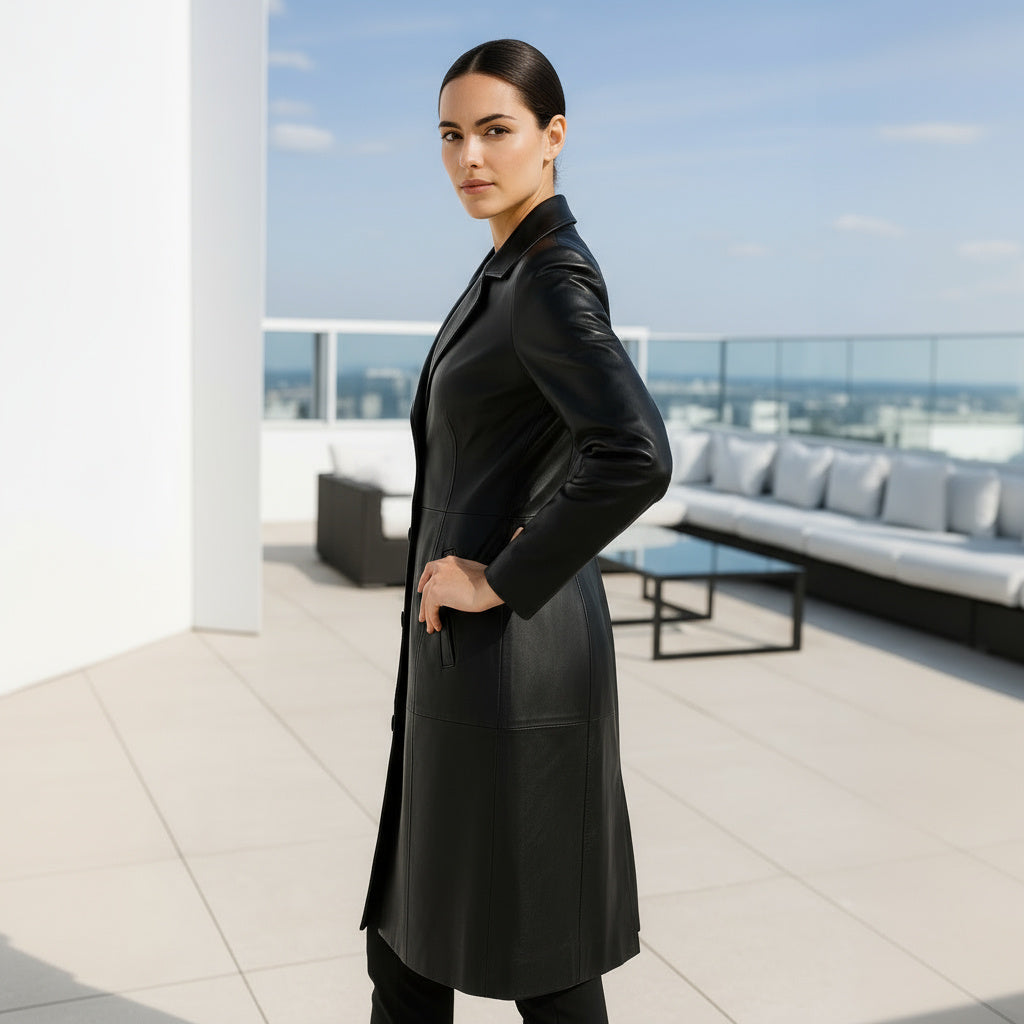 Rose Long Coat Nappa Leather