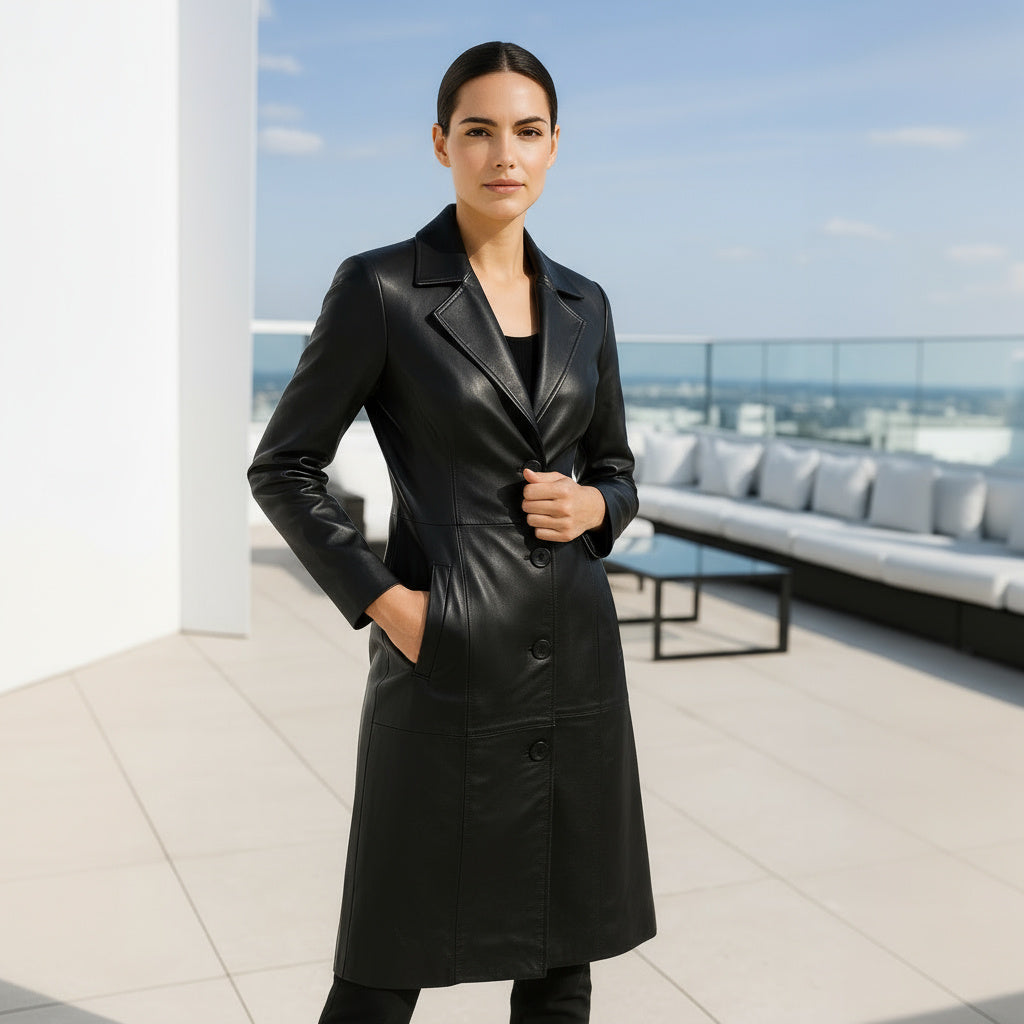 Rose Long Coat Nappa Leather