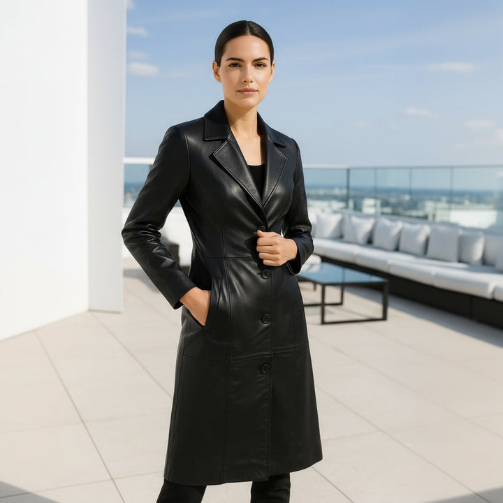 Rose Long Coat Nappa Leather