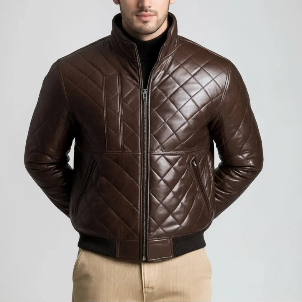Skywagon Jacket Chocolate - Nappa Leather