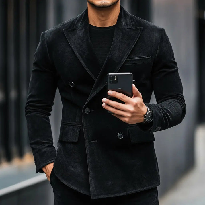 Spartan Blazer Black - Nappa Suede