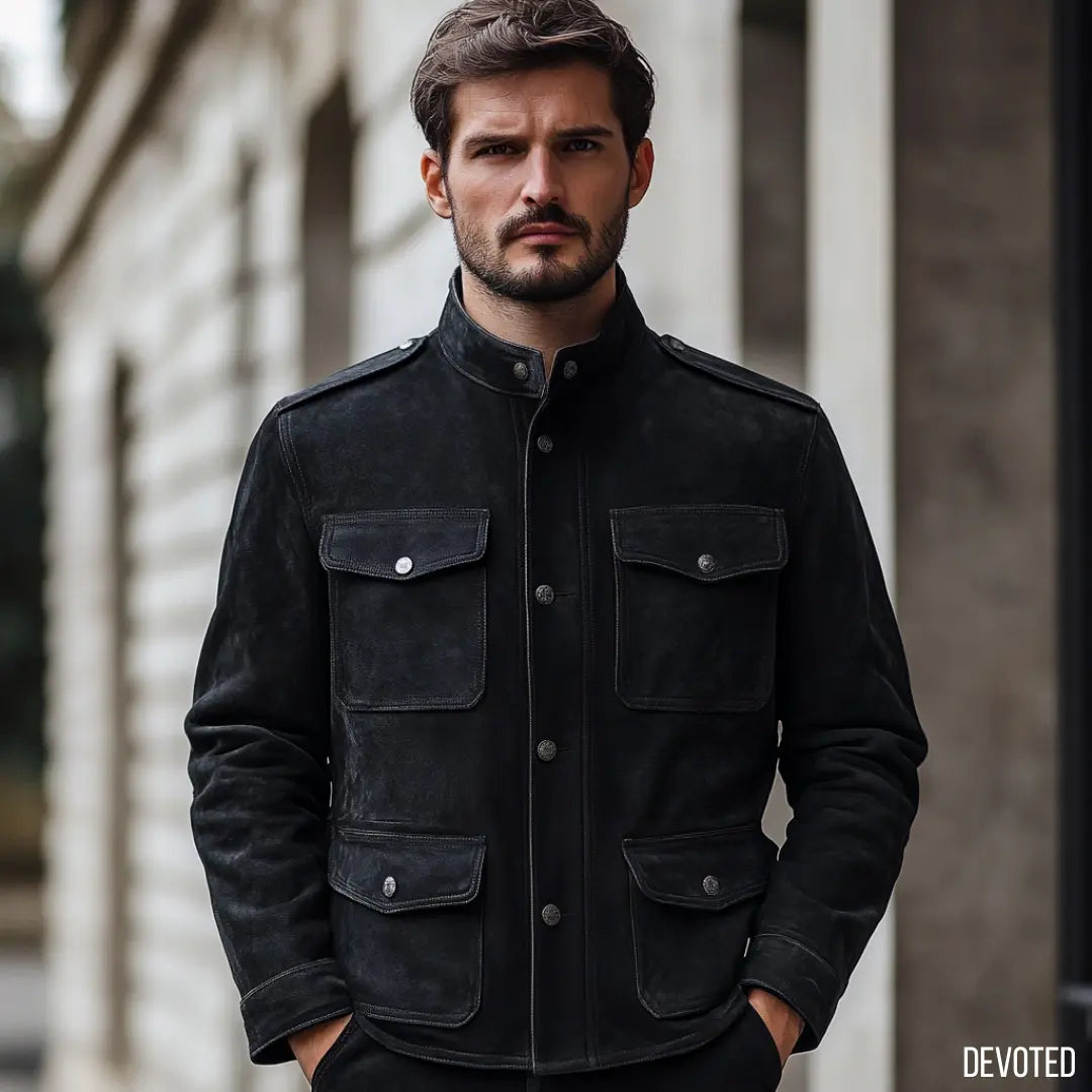 Sukhoi Jacket - SALE Black - Nappa Suede