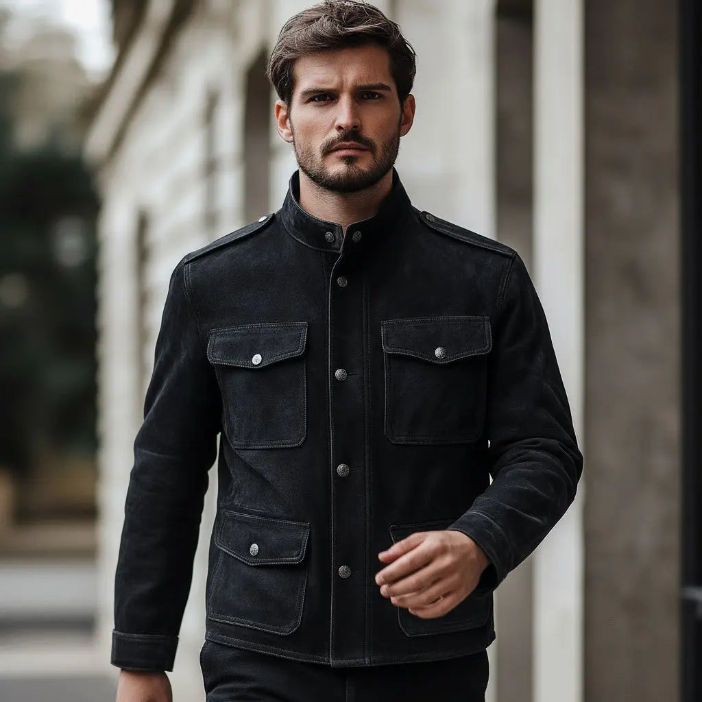 Sukhoi Jacket - SALE Black - Nappa Suede