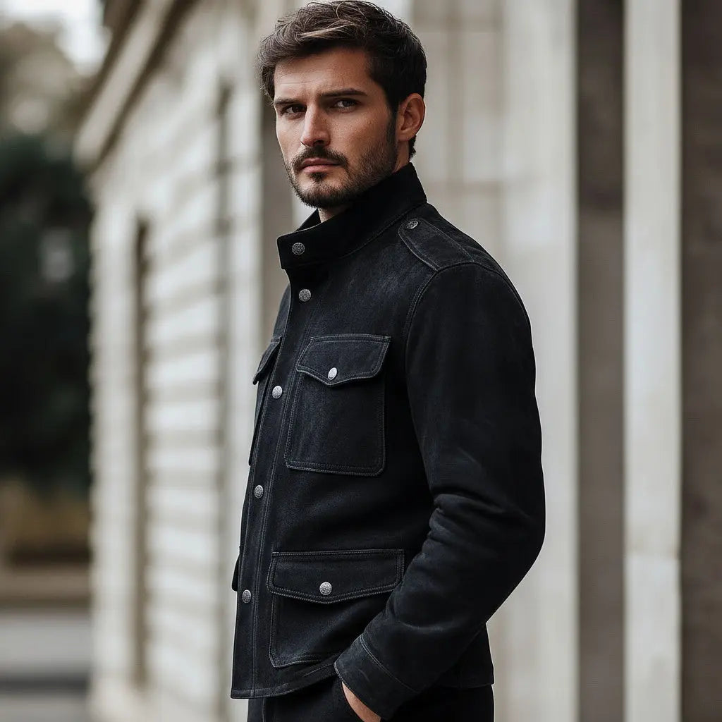 Sukhoi Jacket - SALE Black - Nappa Suede