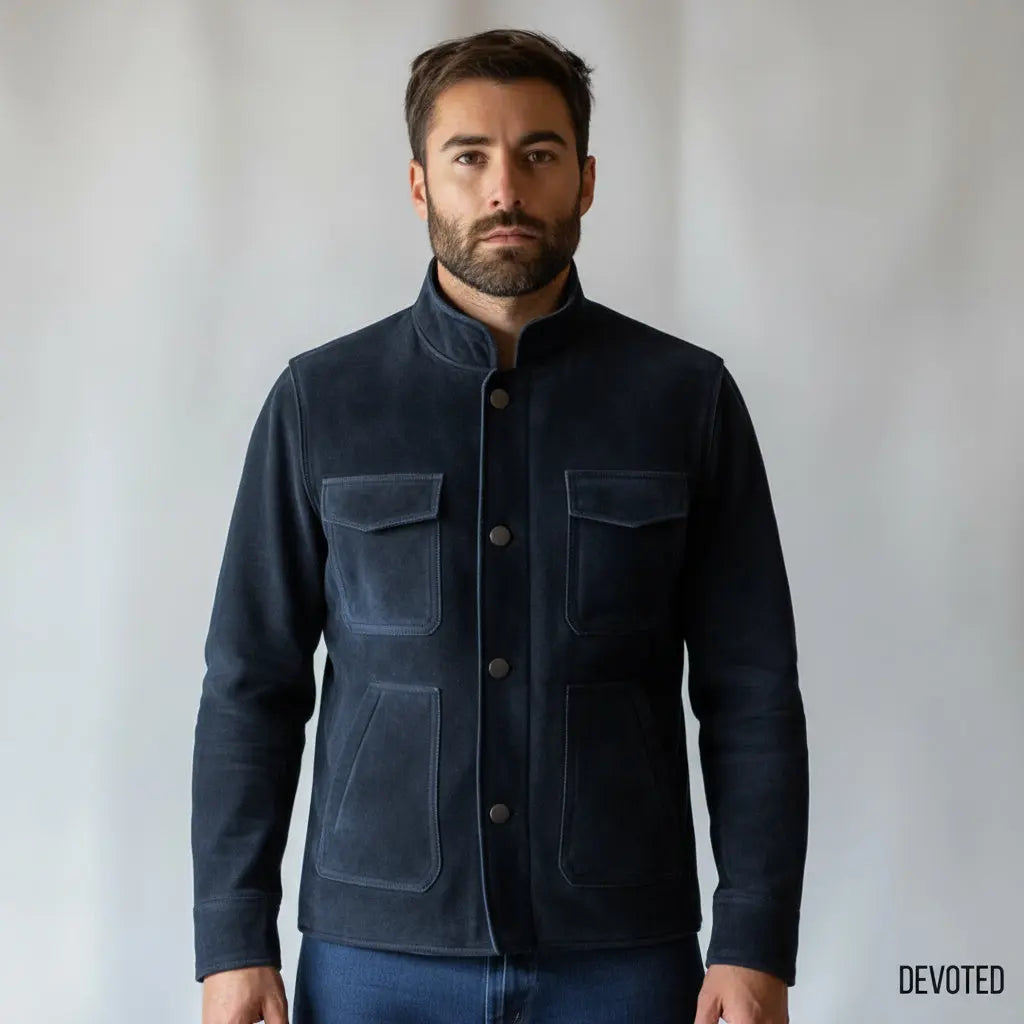 Tornado Jacket Blue - Nappa Suede