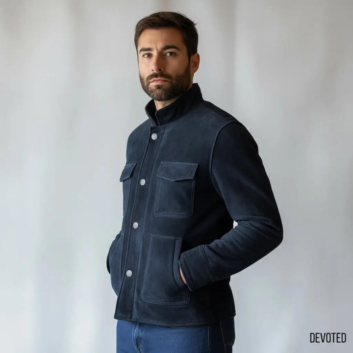 Tornado Jacket Blue - Nappa Suede