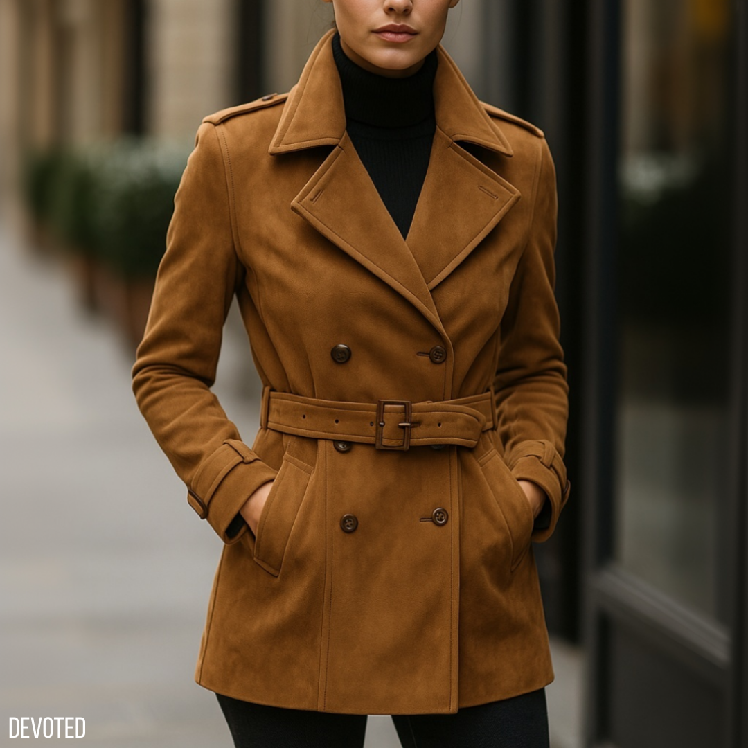 Valentina Long Coat Nappa Suede