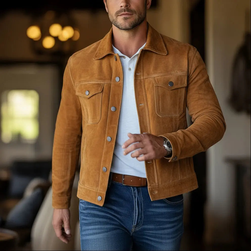 Warhawk Jacket Tan - Nappa Suede