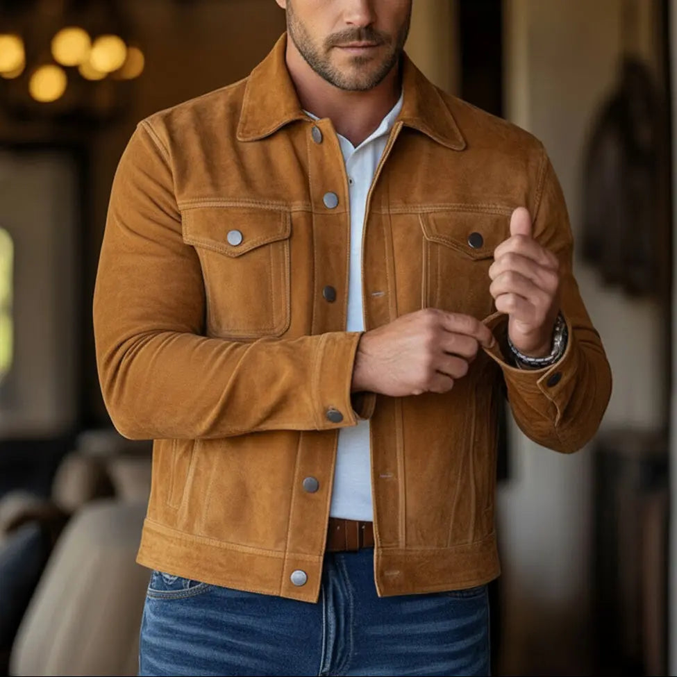Warhawk Jacket Tan - Nappa Suede