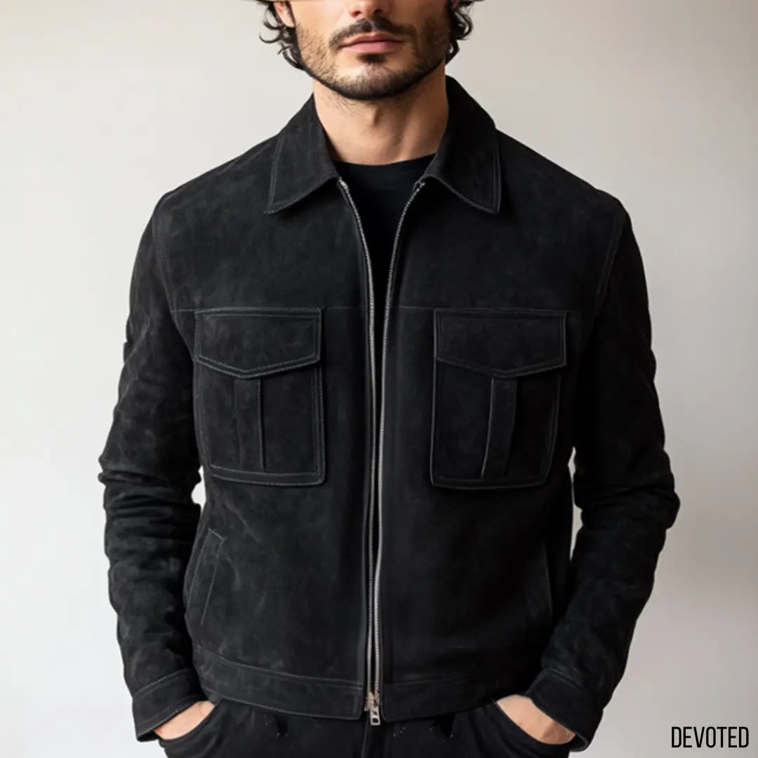 Whirlwind Jacket Black - Nappa Suede